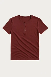 Camiseta Henley Manga Curta