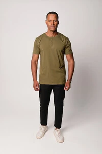 Camiseta Henley Manga Curta