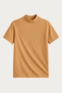 Camiseta Gola Alta Algodão Egípcio Manga Curta 210