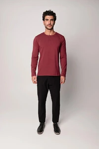 Camiseta Henley Manga Longa