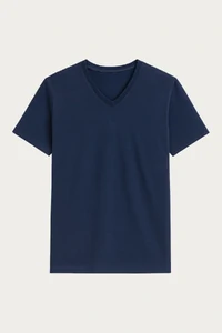 Camiseta de Algodão Egípcio Gola V