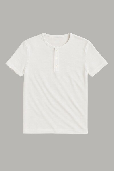 Foto Camiseta Henley Manga Curta