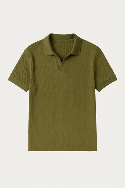 FotoCamisa Polo Texturizada Manga Curta