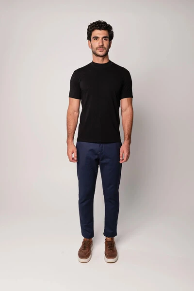 Foto Camiseta Gola Alta Algodão Egípcio 140