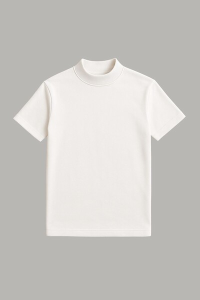 Foto Camiseta Gola Alta Algodão Egípcio Manga Curta 210