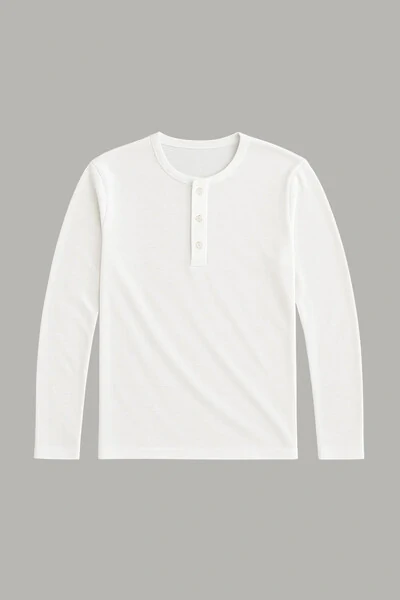 FotoCamiseta Henley Manga Longa