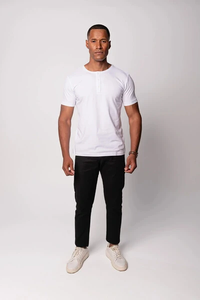 Foto Camiseta Henley Manga Curta