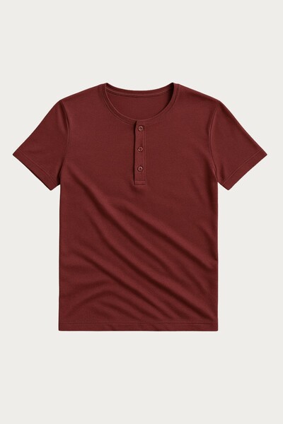 Foto Camiseta Henley Manga Curta