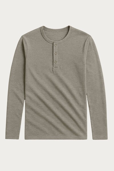 Foto Camiseta Henley Manga Longa