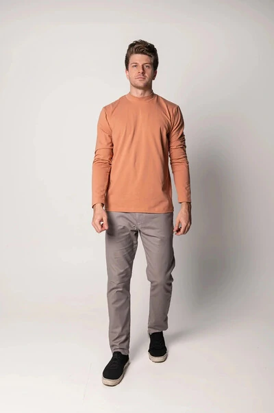 Foto Camiseta Gola Alta Algodão Egípcio Manga Longa 210