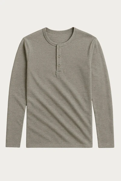 FotoCamiseta Henley Manga Longa