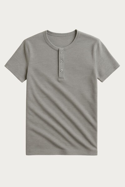 Foto Camiseta Henley Manga Curta