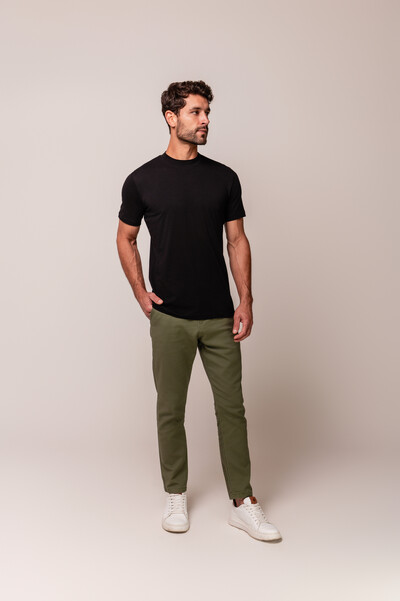 Foto Camiseta Gola Alta Algodão Pima Suedine