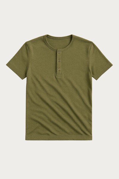 Foto Camiseta Henley Manga Curta