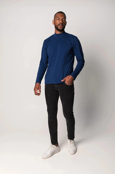 Foto Camiseta Gola Alta Algodão Egípcio Manga Longa 210
