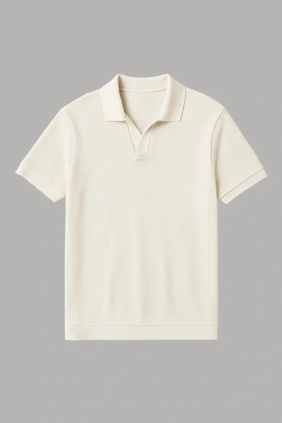 FotoCamisa Polo Texturizada Manga Curta