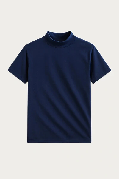 FotoCamiseta Gola Alta Algodão Egípcio Manga Curta 210