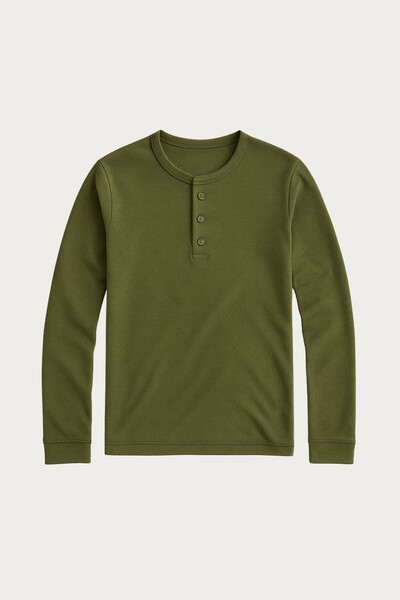 Foto Camiseta Henley Manga Longa
