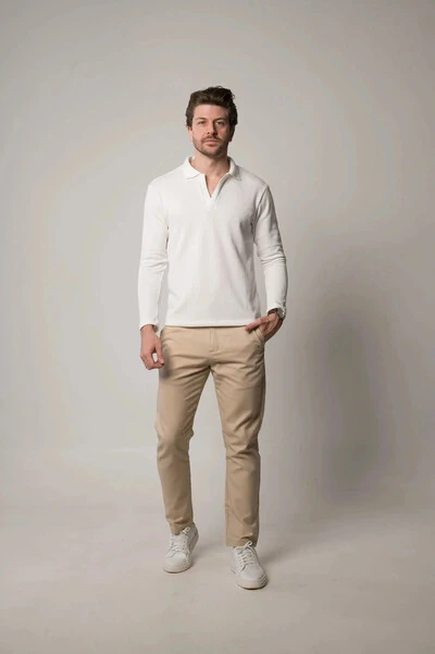 Foto Camisa Polo Texturizada Manga Longa