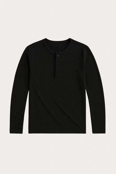 FotoCamiseta Henley Manga Longa