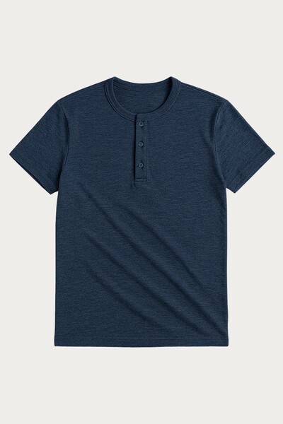 Foto Camiseta Henley Manga Curta