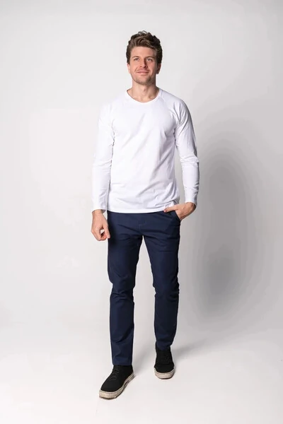 Foto Camiseta Manga Longa de Algodão Egípcio