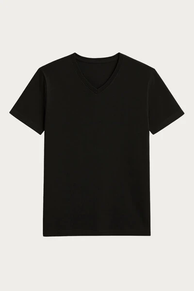 FotoCamiseta de Algodão Egípcio Gola V