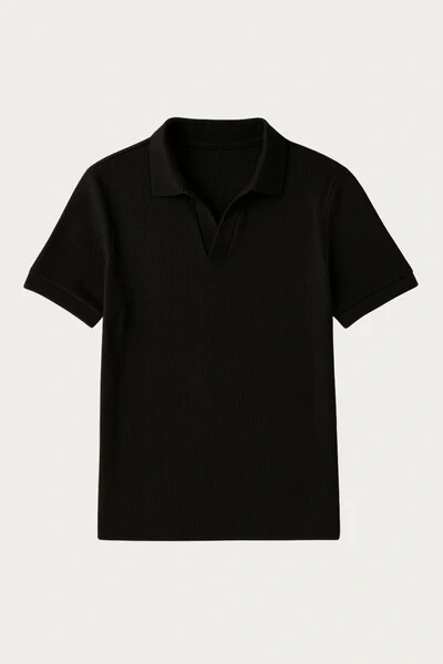 FotoCamisa Polo Texturizada Manga Curta
