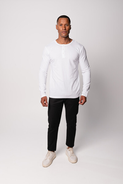FotoCamiseta Henley Manga Longa
