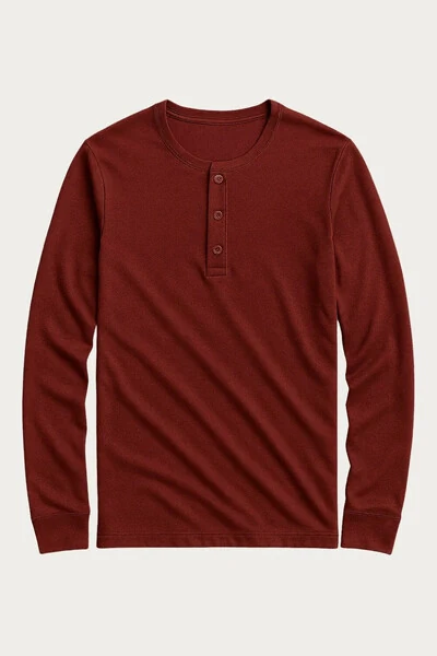 FotoCamiseta Henley Manga Longa