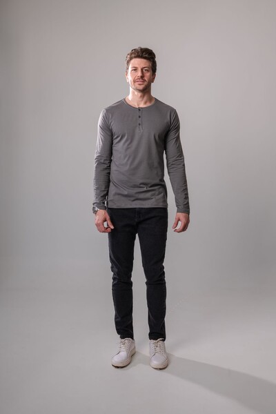 FotoCamiseta Henley Manga Longa