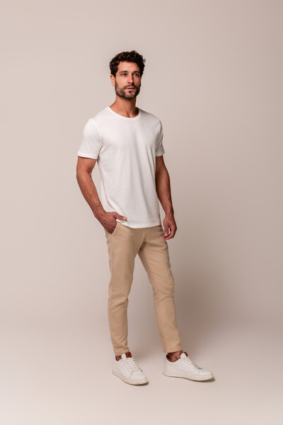 Foto Camiseta Básica de Algodão 100% Pima Gola O