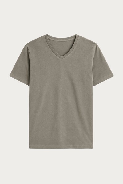 Foto Camiseta de Algodão Egípcio Gola V