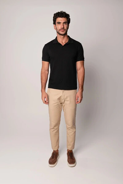Foto Camisa Polo Texturizada Manga Curta