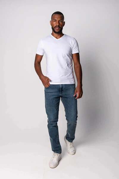 Foto Camiseta de Algodão Egípcio Gola V