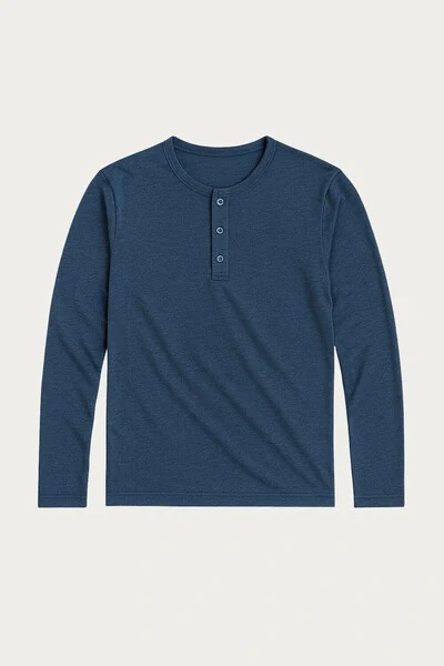 FotoCamiseta Henley Manga Longa