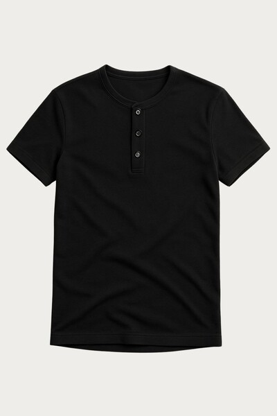 Foto Camiseta Henley Manga Curta
