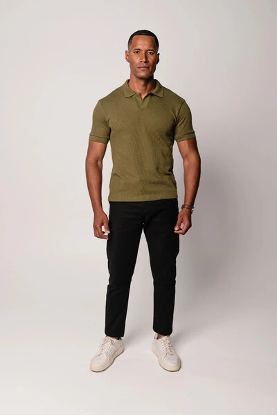 Foto Camisa Polo Texturizada Manga Curta