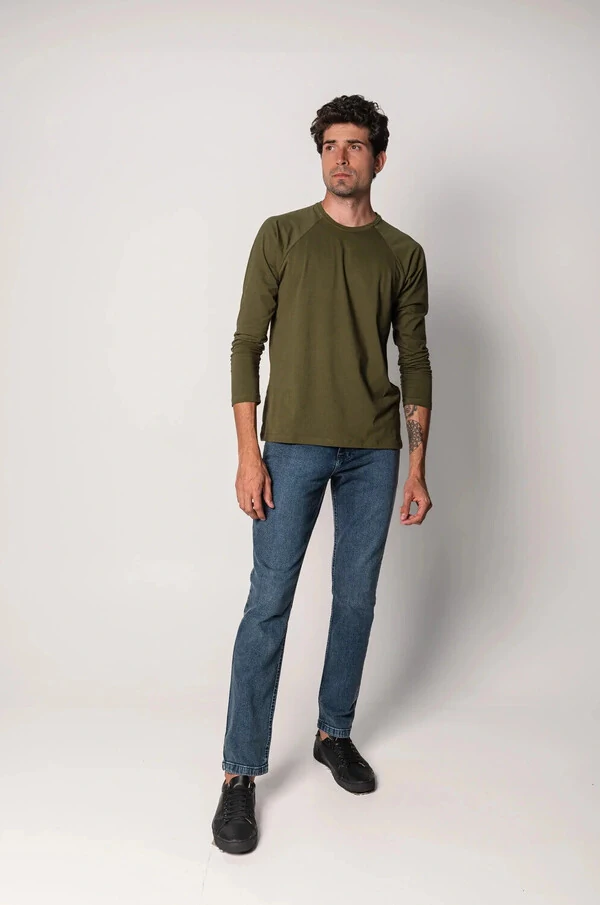 Camiseta Manga Longa de Algodão Egípcio