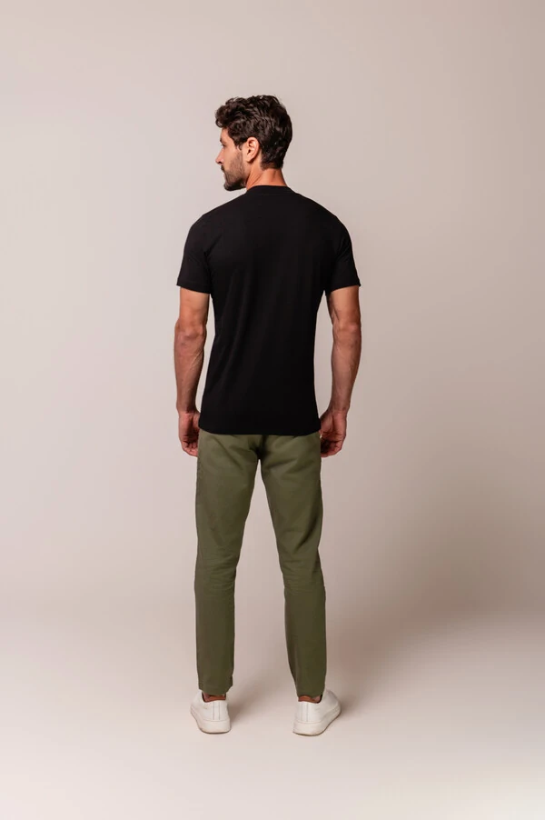 Camiseta Gola Alta Algodão Pima Suedine