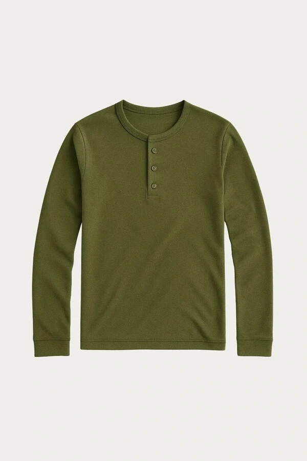 Camiseta Henley Manga Longa