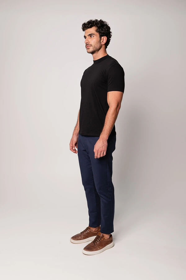 Camiseta Gola Alta Algodão Egípcio 140