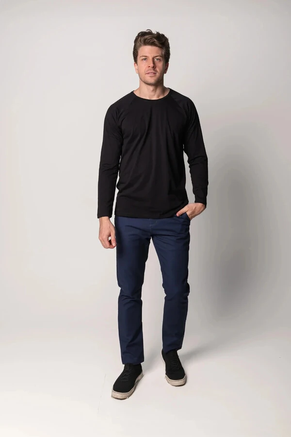 Camiseta Manga Longa de Algodão Egípcio