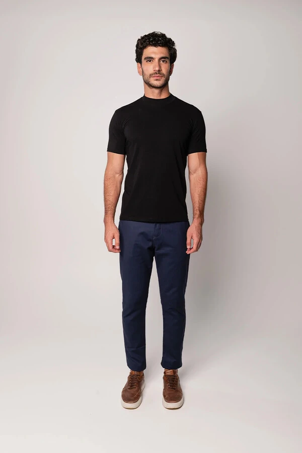 Camiseta Gola Alta Algodão Egípcio 140