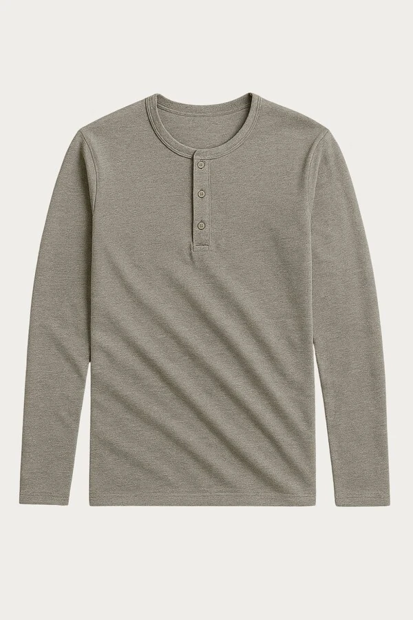 Camiseta Henley Manga Longa