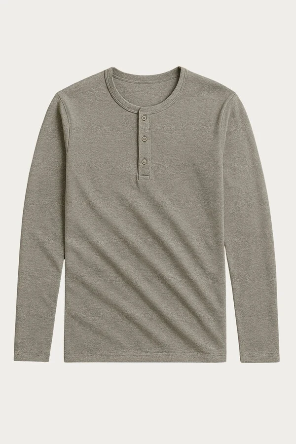 Camiseta Henley Manga Longa