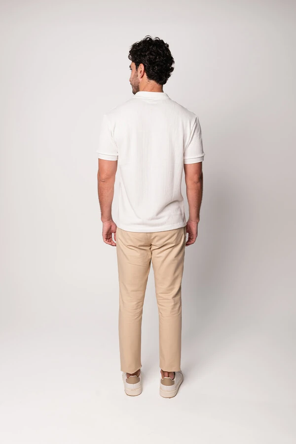 Camisa Polo Texturizada Manga Curta