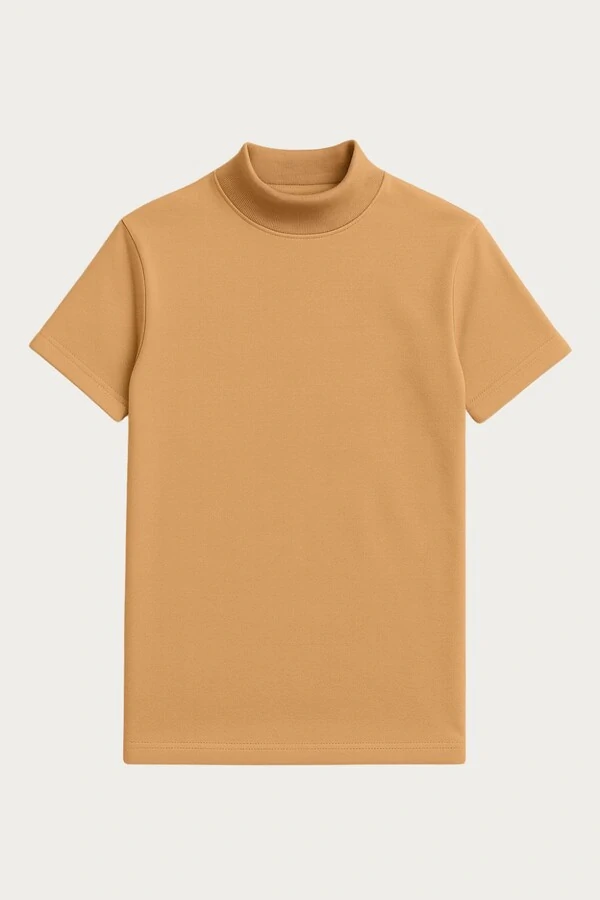 Camiseta Gola Alta Algodão Egípcio Manga Curta 210