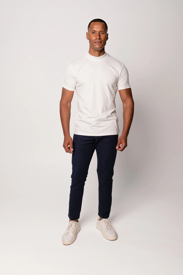 Camiseta Gola Alta Algodão Egípcio 140