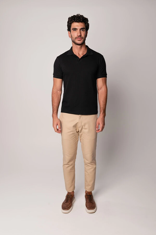 Camisa Polo Texturizada Manga Curta